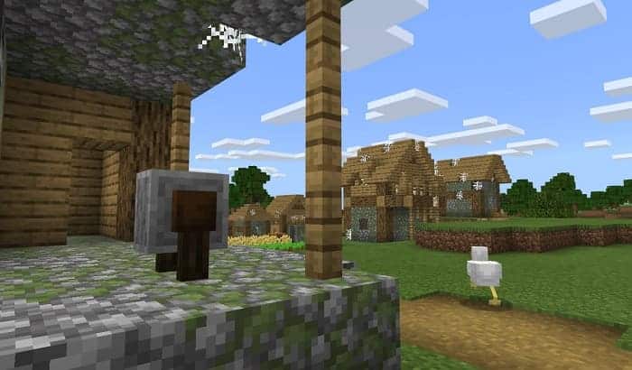 Вид на деревню жителей Minecraft