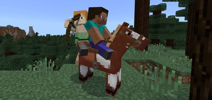 Взаимодействие с лошадью в Minecraft